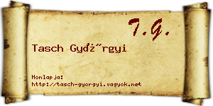 Tasch Györgyi névjegykártya